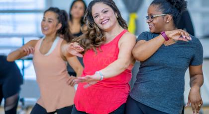 A group of women enjoying a dance class