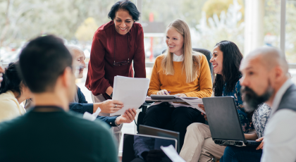 Work meeting with a range of staff members