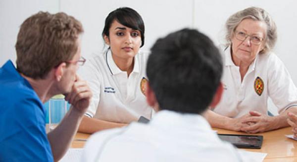 A group of physiotherapists in discussion